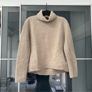 Theory Cream Beige Cowl Neck Sweater